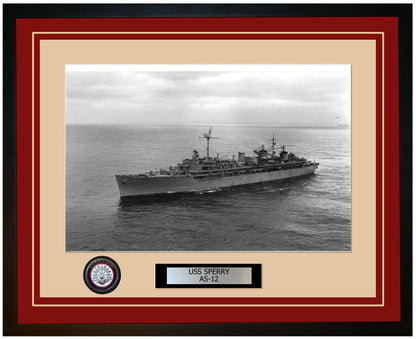 USS SPERRY AS-12 Framed Navy Ship Photo Burgundy