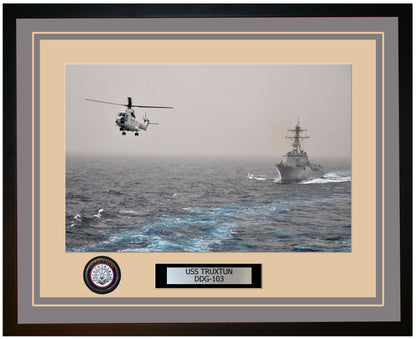 USS TRUXTUN DDG-103 Framed Navy Ship Photo Grey
