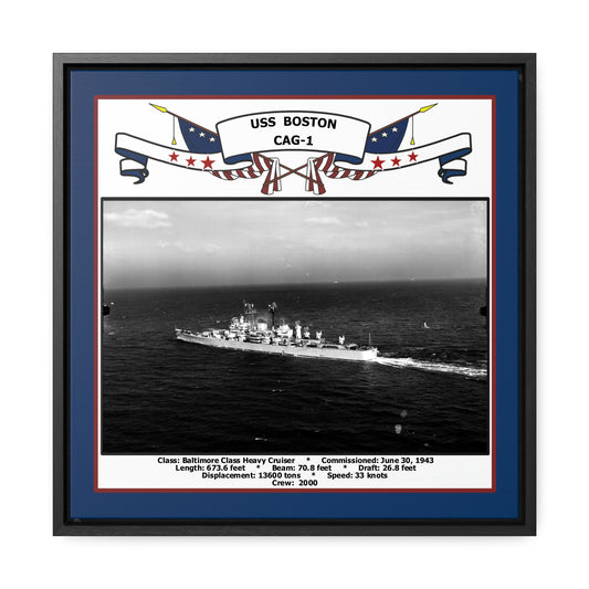 USS Boston CAG-1 Navy Floating Frame Photo Front View