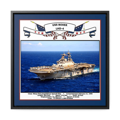 USS Boxer LHD-4 Navy Floating Frame Photo Front View