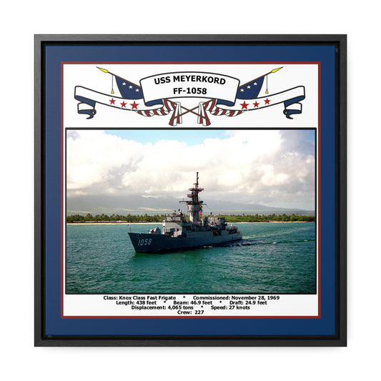 USS Meyerkord FF-1058 Navy Floating Frame Photo Front View