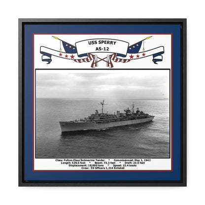 USS Sperry AS-12 Navy Floating Frame Photo Front View
