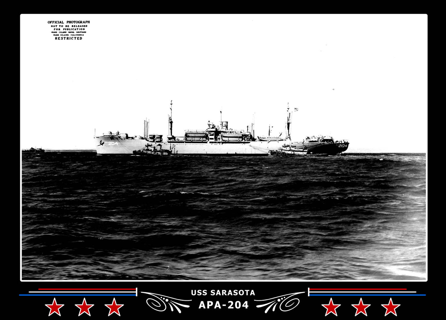 USS Sarasota APA204 Canvas Photo Print