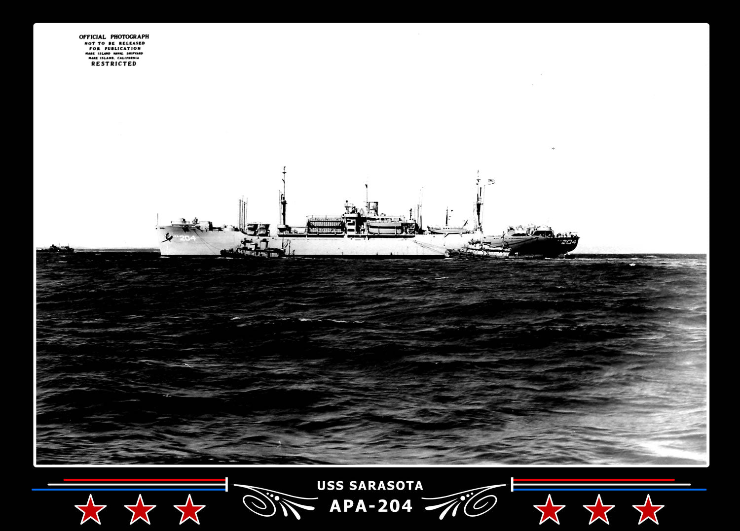 USS Sarasota APA204 Canvas Photo Print