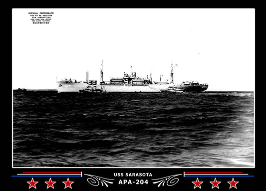 USS Sarasota APA204 Canvas Photo Print