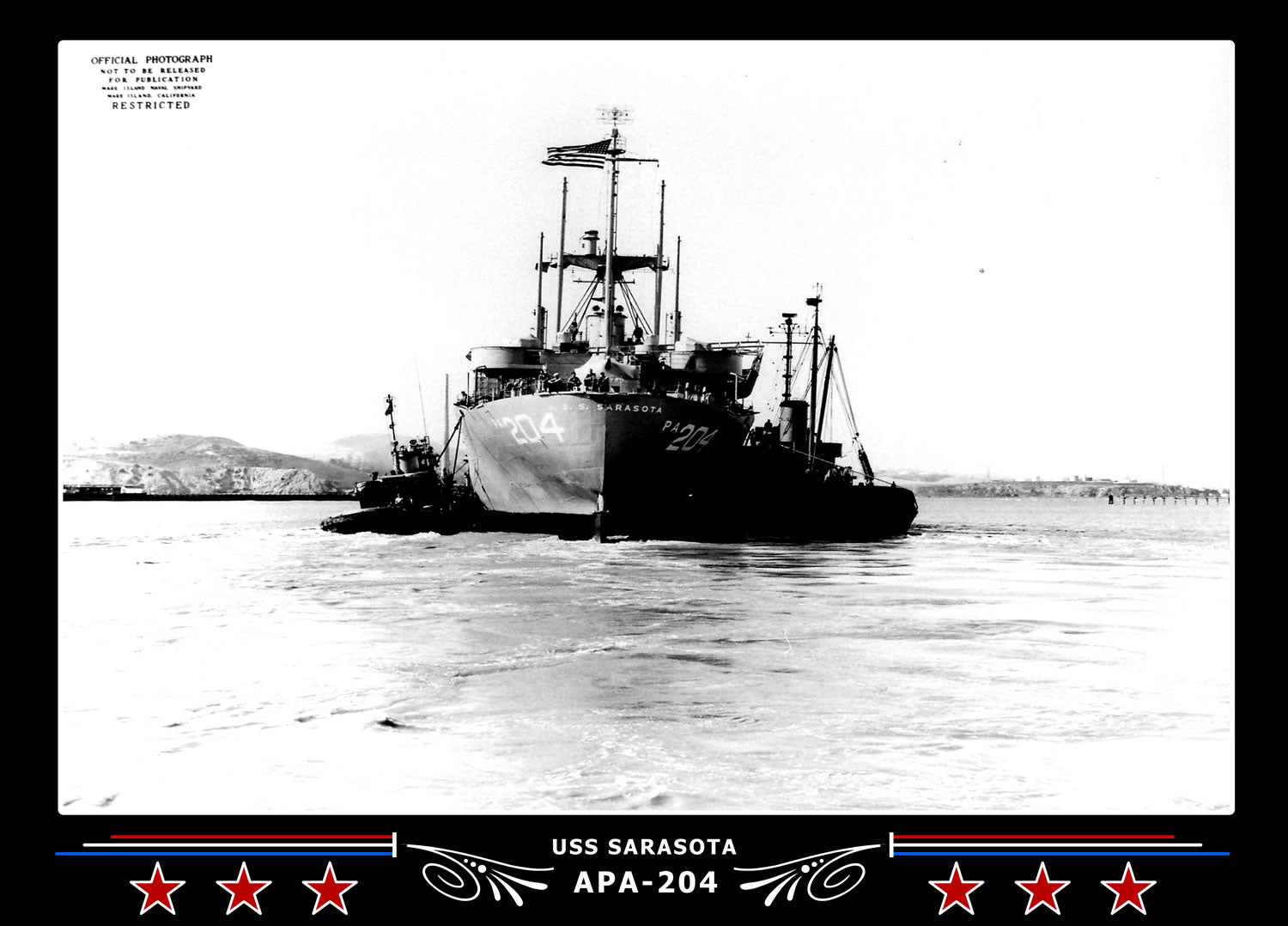USS Sarasota APA204 Canvas Photo Print