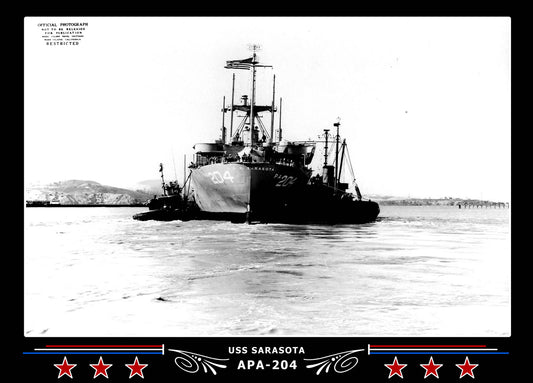USS Sarasota APA204 Canvas Photo Print