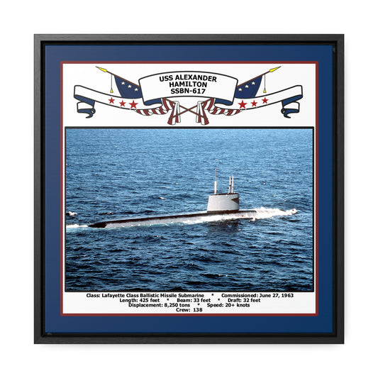 USS Alexander Hamilton SSBN-617 Navy Floating Frame Photo Front View