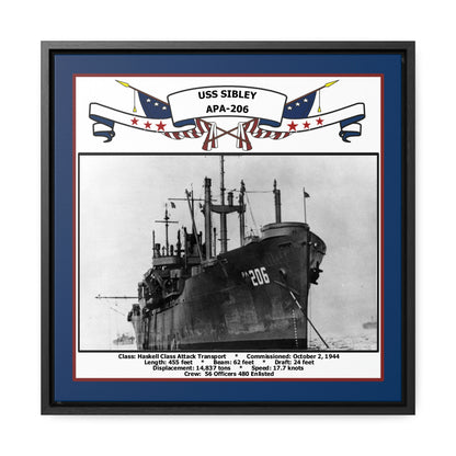 USS Sibley APA-206 Navy Floating Frame Photo Front View