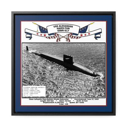 USS Alexander Hamilton SSBN-617 Navy Floating Frame Photo Front View