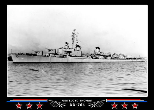 USS Lloyd Thomas DD-764 Canvas Photo Print