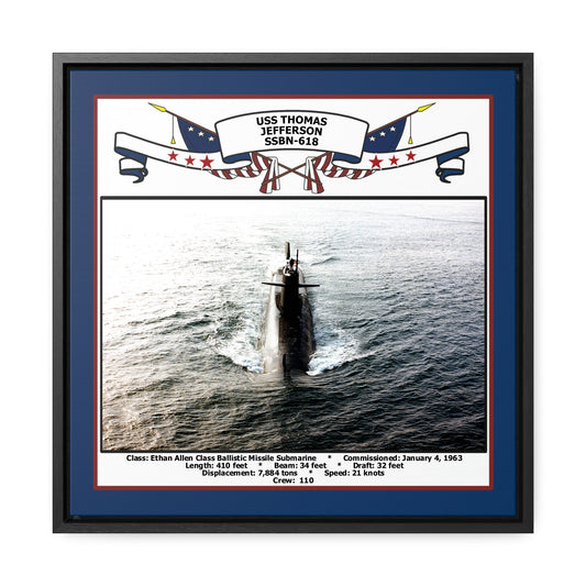 USS Thomas Jefferson SSBN-618 Navy Floating Frame Photo Front View