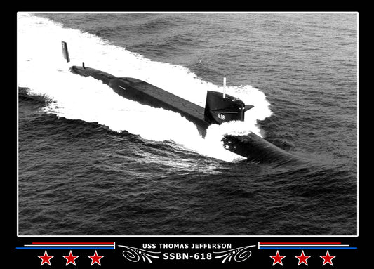 USS Thomas Jefferson SSBN-618 Canvas Photo Print
