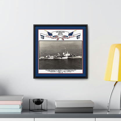 USS Willard Keith DD-775 Navy Floating Frame Photo Desk View