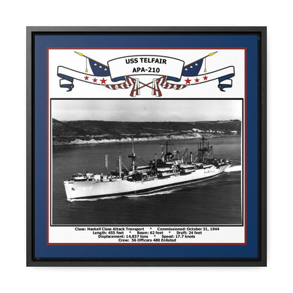 USS Telfair APA-210 Navy Floating Frame Photo Front View