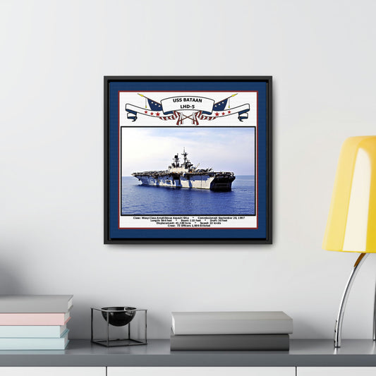 USS Bataan LHD-5 Navy Floating Frame Photo Desk View