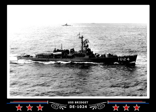 USS Bridget DE-1024 Canvas Photo Print