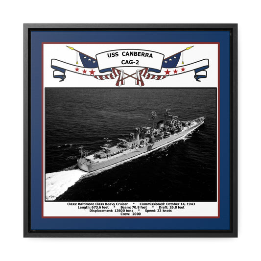 USS Canberra CAG-2 Navy Floating Frame Photo Front View