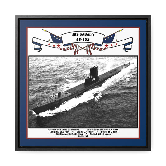 USS Sabalo SS-302 Navy Floating Frame Photo Front View