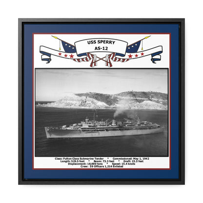 USS Sperry AS-12 Navy Floating Frame Photo Front View