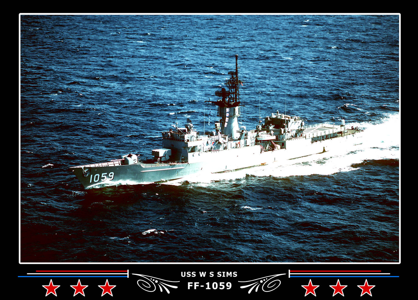 USS W S Sims FF-1059 Canvas Photo Print