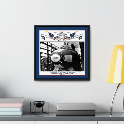 USS James Monroe SSBN-622 Navy Floating Frame Photo Desk View