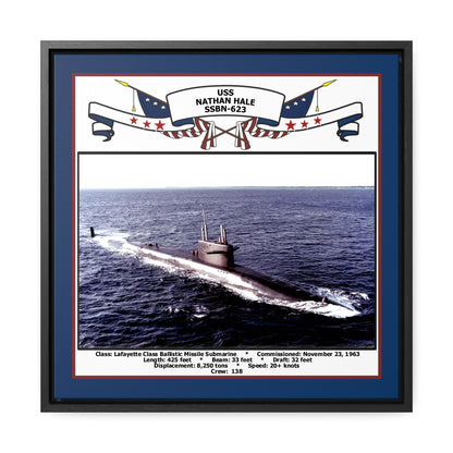 USS Nathan Hale SSBN-623 Navy Floating Frame Photo Front View