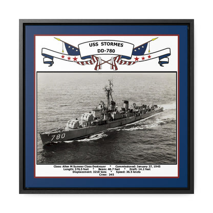 USS Stormes DD-780 Navy Floating Frame Photo Front View