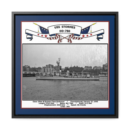 USS Stormes DD-780 Navy Floating Frame Photo Front View