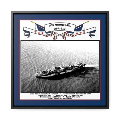 USS Mountrail APA-213 Navy Floating Frame Photo Front View