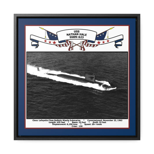 USS Nathan Hale SSBN-623 Navy Floating Frame Photo Front View