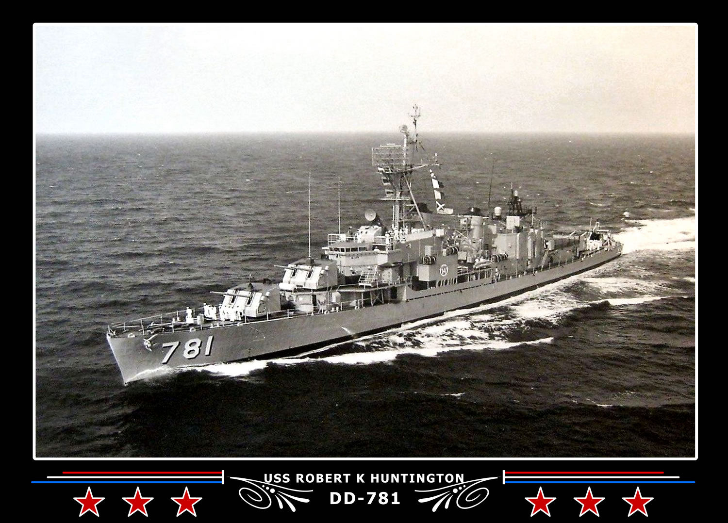 USS Robert K Huntington DD-781 Canvas Photo Print