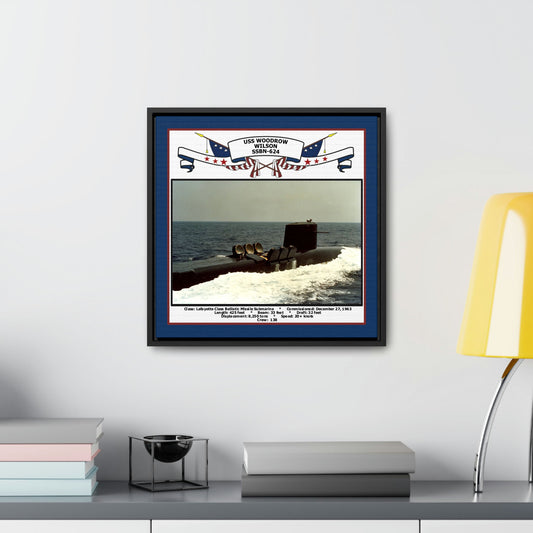 USS Woodrow Wilson SSBN-624 Navy Floating Frame Photo Desk View
