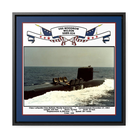 USS Woodrow Wilson SSBN-624 Navy Floating Frame Photo Front View