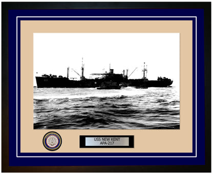 USS New Kent APA-217 Framed Navy Ship Photo Blue
