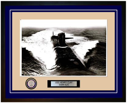 USS Henry Clay SSBN-625 Framed Navy Ship Photo Blue