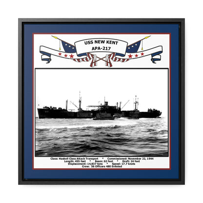 USS New Kent APA-217 Navy Floating Frame Photo Front View