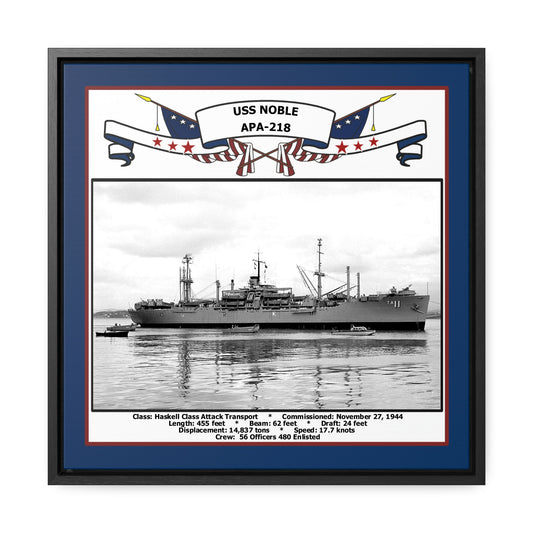 USS Noble APA-218 Navy Floating Frame Photo Front View