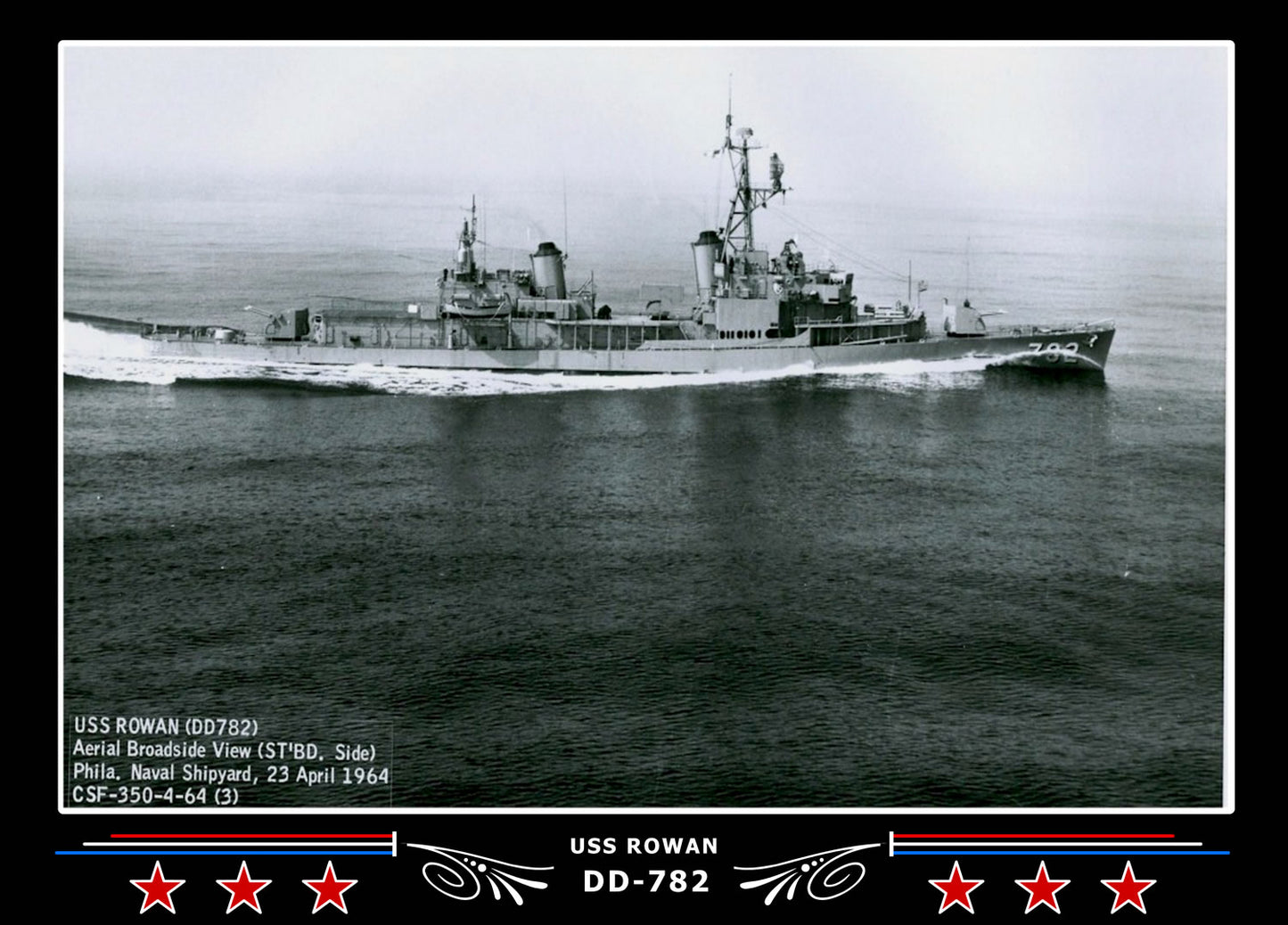 USS Rowan DD-782 Canvas Photo Print