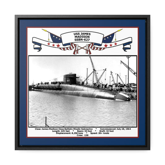 USS James Madison SSBN-627 Navy Floating Frame Photo Front View