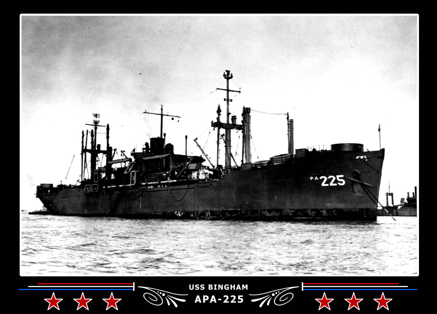 USS Bingham APA225 Canvas Photo Print