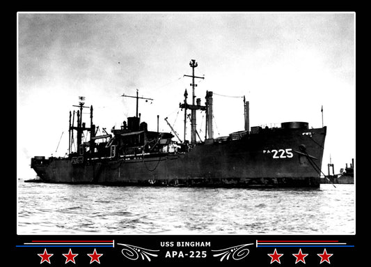 USS Bingham APA225 Canvas Photo Print