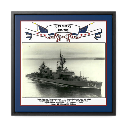 USS Gurke DD-783 Navy Floating Frame Photo Front View