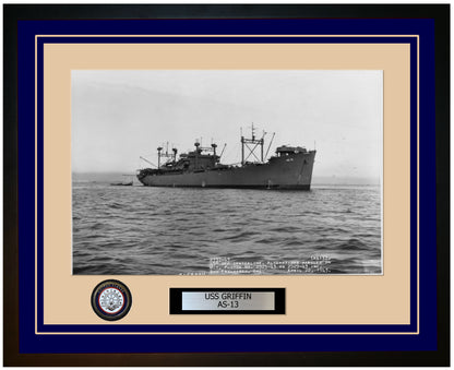 USS GRIFFIN AS-13 Framed Navy Ship Photo Blue