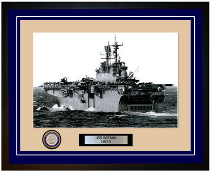 USS Bataan LHD-5 Framed Navy Ship Photo Blue