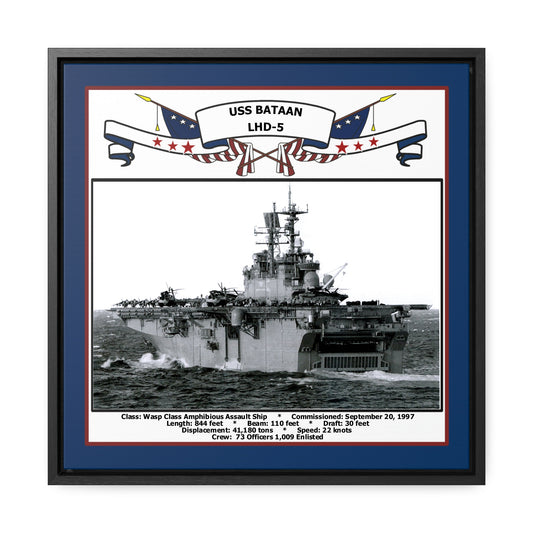 USS Bataan LHD-5 Navy Floating Frame Photo Front View
