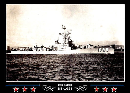 USS Bauer DE-1025 Canvas Photo Print