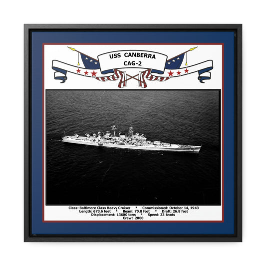 USS Canberra CAG-2 Navy Floating Frame Photo Front View
