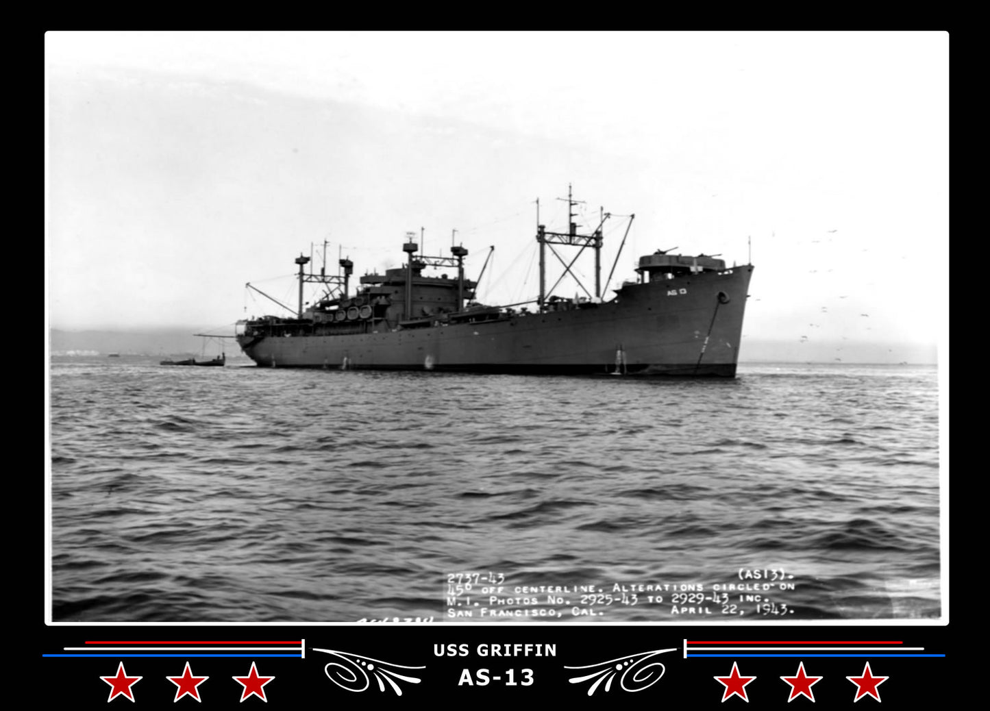 USS Griffin AS-13 Canvas Photo Print