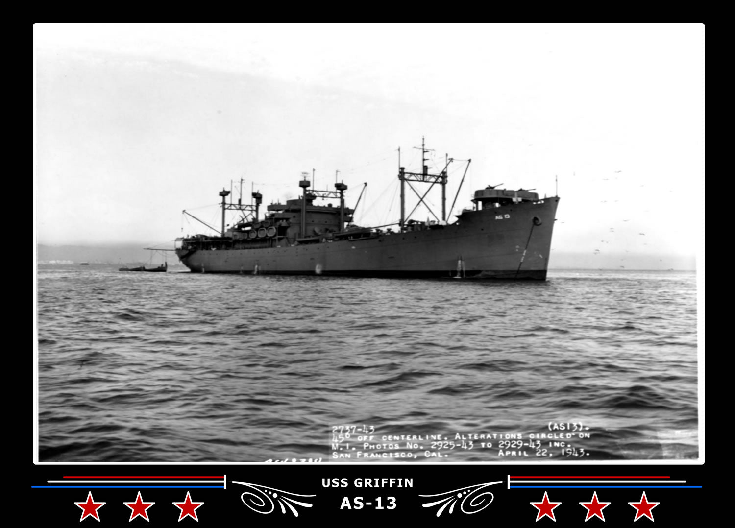 USS Griffin AS-13 Canvas Photo Print